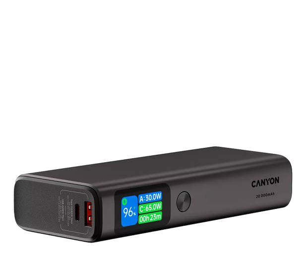 CANYON Powerbank OnPower 230 TFT 20000 mAh PD130W Ciemnoszary - 1320628 - zdjęcie 5
